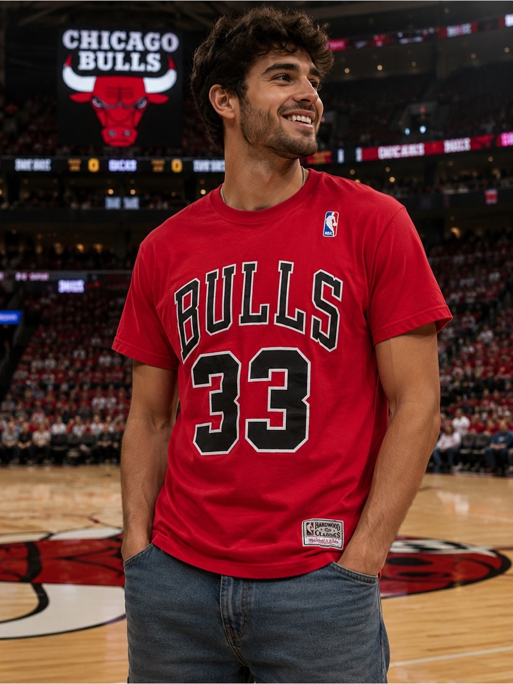 Mitchell & Ness Scottie Pippen Chicago Bulls Hardwood Classics Tee Size Small